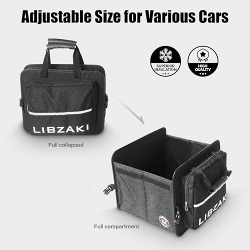 LIBZAKI Car Trunk Storage Organizer, Collapsible Trunk Storage Box for Car Truck SUV-Black - color: Black, size: Small
