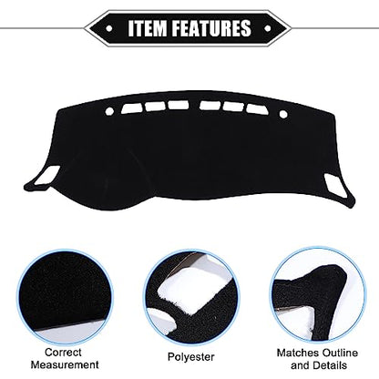 Car Dashboard Cover Mat Compatible for Nissan Sentra 2013-2019, Protective Polyester Black Center Console Interior Trim Dash Board Mat