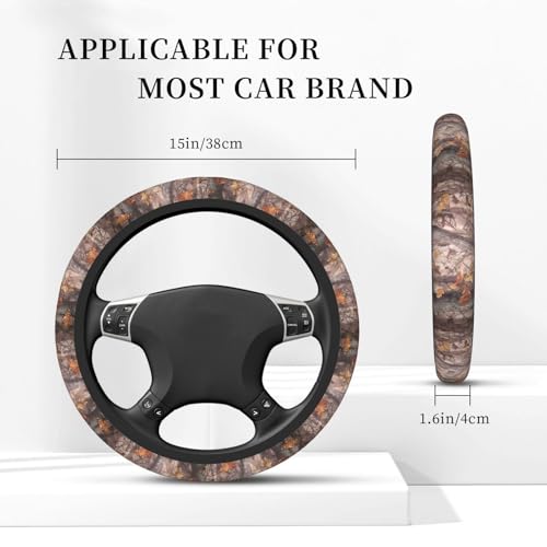 Steering Wheel Cover Accessories Neoprene Cover Non-Slip Breathable Easy to Install Suitable for Women Men Girls for Car SUV Van Truck Universal 14.5-15.5 Inch Oak Leaf - color: Oak Leaf