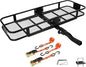 60"x 20"x 6" Folding Trailer Hitch Mount Cargo Carrier, 500LBS Capacity,Anti-Rust Luggage Rack Basket Car Storage, Straps, Fits 2" Receiver - color: 60x20x6" Inch
