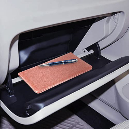 CoBak Car Registration and Insurance Holder - Vehicle Glove Box Car Organizer,Auto Truck Comparment Accessories Case with Magnetic Closure for Essential Document,Driver License,Cards - color: L-Glitter Rose Gold