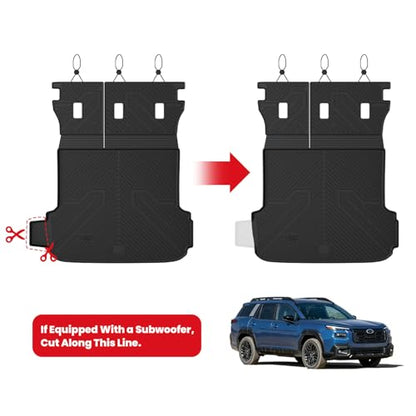 LASFIT Cargo Tray Liner with Backrest Mat for Subaru Outback 2026 Cargo Mat, All Weather TPE Custom Fit Easy Clean Trunk Liner with Seatback Mat for Outback 2026 Trunk Tray, Black - size: For Outback | 2026 | Cargo Mat