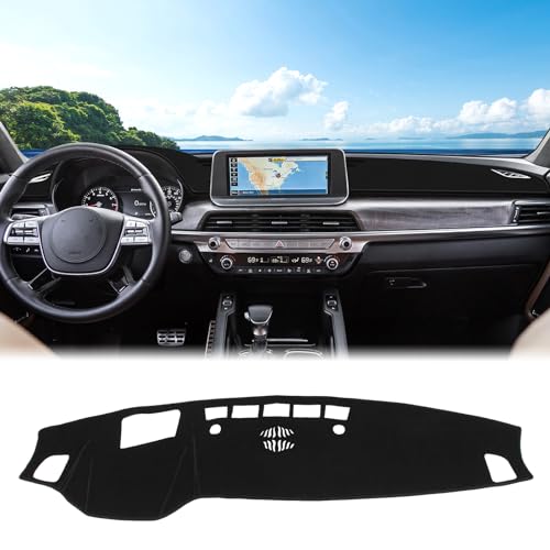 Aunginsy Dashboard Cover Mat Compatible with Kia Telluride 2020-2022 SUV Dashboard Dash Cover Nonslip Black Mat Sun Pad Dash Carpet Sunshade Glare UV Rays Protector Car Interior Accessories-with HUD - color: Black(With HUD)