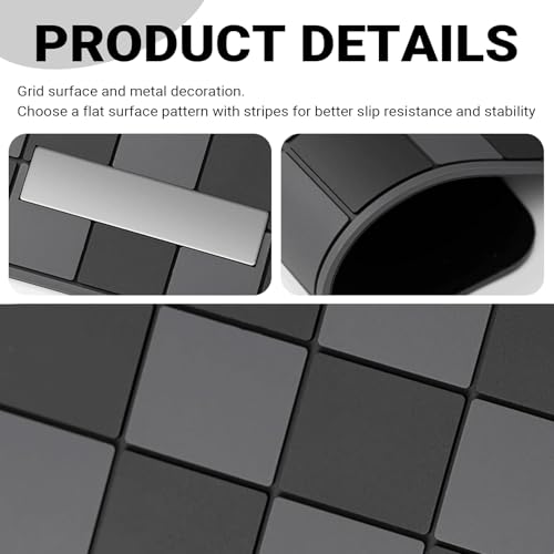 Car Dashboard Anti-slip Mat, Anti-slip High-temperature Resistant Dash Mat, 11.8" x 6" Multifunctional Center Console Storage Mats, Universal for Most Cars, Trucks, SUVs (Gray)