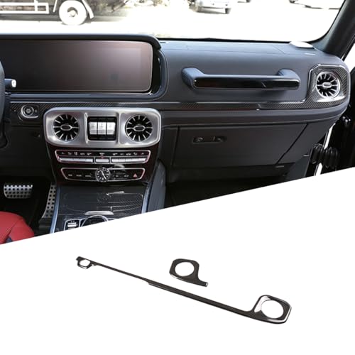 Real Carbon Fiber Interior Center Console Side Outlet Trend Decorative Strip for Mercedes-Benz G-Class W464 2019 to 2025 G350 G400 G500 (Black)