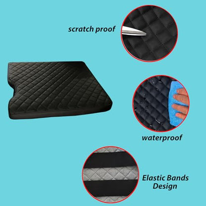 Zxiaochun Center Console Cover for Ford F150 2015-2026/F250 F350 F450 2017-2026 Leather Arm Rest Box Lid Middle Console Cover Armrest Box Protective Cover Accessories(40/20/40 Jump Seat Console Only) - color: Black