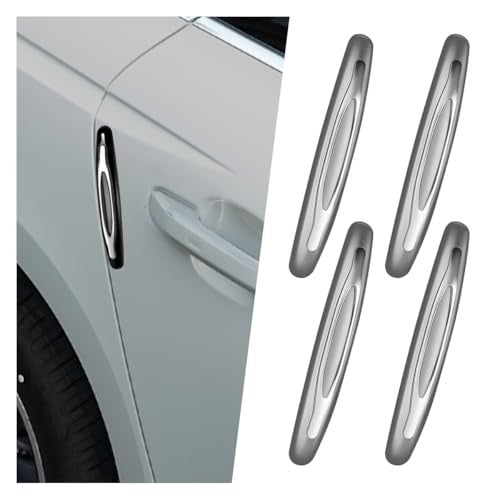 4 Pack Car Door Edge Guards, Anti-Scratch Car Side Door Protector, PVC Auto Bumper Guard, Auto Body Trim Strip withSelf-Adhesive, Cars Exterior Accessories for Cars, SUVs, Trucks (Silver)