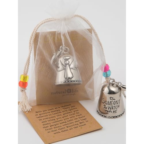 3PCS Blessing Bell Gift for Friends or Loved Ones,Inspirational Angel Charm with Message, Tiny Silver Bell Keychain,Thoughtful Present for Car,Backpack,DoorBag (Little Angel Bell for You)