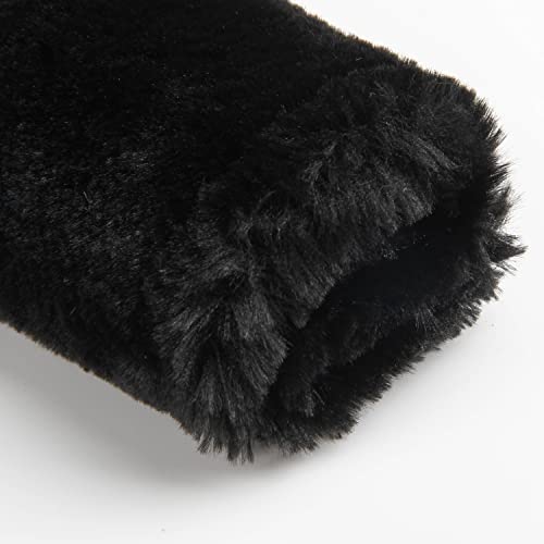 Amooca 2-Pack Soft Furry Universal Seatbelt Cover – Shoulder Pad for Car Truck SUV Airplane Bus – Relieves Neck & Shoulder Pressure – Fits Backpack, Camera Bag, Laptop Bag Straps (10.5 Inch, Black) - color: Black, size: 10.5in 2pack
