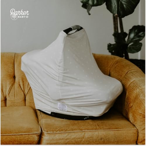 Parker Baby 4 in 1 Car Seat Cover for Girls and Boys - Stretchy Carseat Canopy, Nursing Cover, Grocery Cart Cover, High Chair Cover - "Desert" - color: Desert
