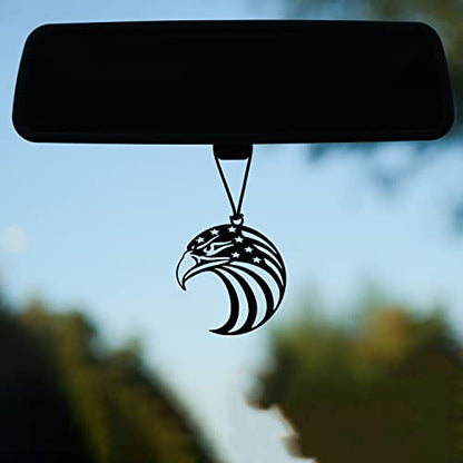 Rear View Mirror Accessories - Car Mirror Hanging Accessories - Car Pendant, Car Charms Ornament - Swinging Ornaments Cars Accessory for Men and Women Hanger - Black (Patriotic American Eagle) - style: Patriotic American Eagle