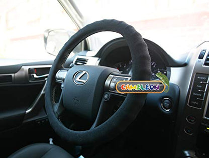 Silicone Black Steering Wheel Cover- Racing Power Grip-Ergonomic Handling (Black)