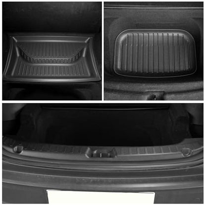 WEIZE Tesla Model Y Juniper Floor Mats 2025 2026, 11 PCS Full Set All Weather Non-Slip Floor Mats & Cargo Liners, Black Car Mats for Tesla Interior Accessories ((Not for Standard) - style: 2025 2026 for Tesla Model Y Juniper 11 PCS