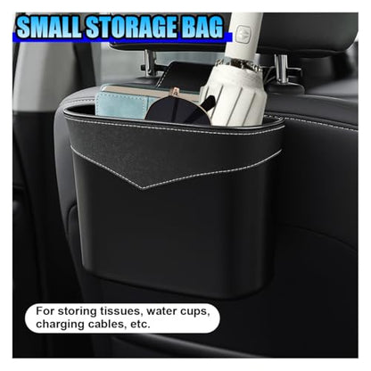 Mini Car Trash Can - Leak-Proof Hanging Car Garbage Can Auto Trash Bag Organizer - Small Garbage Bin Container Vehicle Front Back Seat Storage Accessories for Cars Home Office (BackSeat) - size: BackSeat