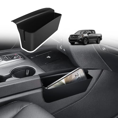 Muslogy for 2017-2024 2025 2026 Ridgeline Center Console Shifter Storage Box ABS Material Console Side Organizer with Stronger Tape Compatible with Honda Ridgeline 2017-2026 (Only Passenger Side) - size: Ridgeline Passenger Side Console Storage