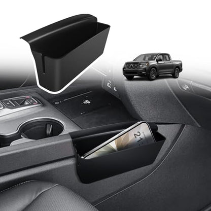 Muslogy for 2017-2024 2025 2026 Ridgeline Center Console Shifter Storage Box ABS Material Console Side Organizer with Stronger Tape Compatible with Honda Ridgeline 2017-2026 (Only Passenger Side) - size: Ridgeline Passenger Side Console Storage