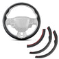 3 Piece Leather Steering Wheel Cover, 14.5 Inch 3 Pc Auto Car Steering Wheel Cover Universal Fit for Cars, SUVs (Black) - color: A-Black