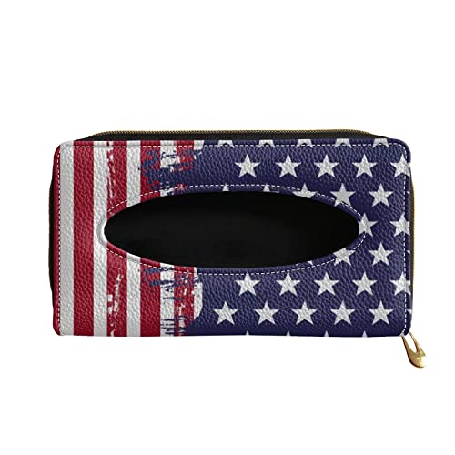 Biyejit American Flag Car Tissue Holder, Visor Napkins Box Holder, Tissue Dispenser for Decoration, Suitable for Most Cars - color: American Flag, size: 1 Pack