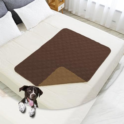Ameritex Waterproof Dog Bed Cover Pet Blanket for Furniture Bed Couch Sofa Reversible - color: Chocolate+camel, size: 30x53 Inch (Pack of 1)