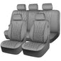 CAR PASS Piping Luxury Leather Seat Covers Full Set,5 Seats Anti-Slip Waterproof Seat Covers Compatible with Front Armrests,Universal Fit for Sendans, Suvs,Vans,Trucks,Airbag Compatible,Pure Gray - color: Pure Gray, size: Full Set