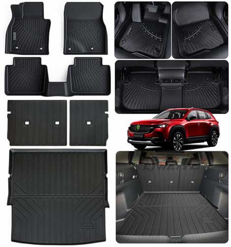 Floor Liners for Mazda CX50 2023 2024 2025 2026 (Non Hybrid) & Cargo Liners & Backrest Mat,TPE All Weather Protection Car Floor Mats with Trunk Mat Covering The Backrest for CX-50 - size: 23-26丨CX50 (Non Hybrid)