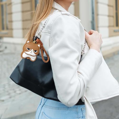 2-Piece Creative Leather Bag Charm - Cat Dog Keychain| Decorative Accessories for Handbag, Purse, Backpack, Car Keys