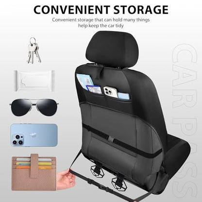 CAR PASS Thick Foam 3D Air Mesh Leather Car Seat Covers Front Seats Only, Luxury Breathable Premuim PU Leather Two Front Seat Covers,Airbag Compatible Universal Fit for 95% Sedan Van Truck SUV, Black - color: Black Air Mesh, size: Two Front