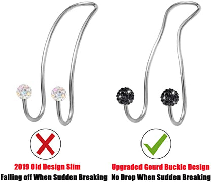 Bling Purse Hook for Car Headrest, Upgraded Cute Car Seat Hooks for Bag Handbag, Durable Stainless Auto Purse Hanger Holder 2 Pack, Black - color: Black