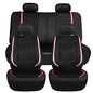 FH Group Full Set Faux Leather Car Seat Covers - Universal Fit, Low Back Front Seat Covers, Airbag Compatible, Split Bench Rear Seat Cover for SUV, Sedan, Pink - color: Pink, style: Seat Covers