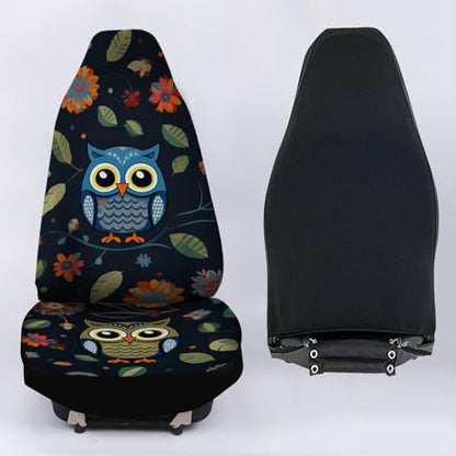 Owl Car Seat Covers for Women Men Front Seats Only 2 Pack Bucket Seat Covers Universal Fit Trucks Suvs Cars Auto Interior Accessories - color: Cartoon Owl