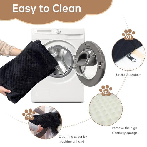 Car Seat for Large Size Dog, Booster Seat for Dogs Under 55 lbs or 2 Small Dogs, Soft Car Dog Bed Filling in Thick Memory Foam with 2 Safety Leashes and Storage Pocket (Grey/Black) - color: Grey/Black