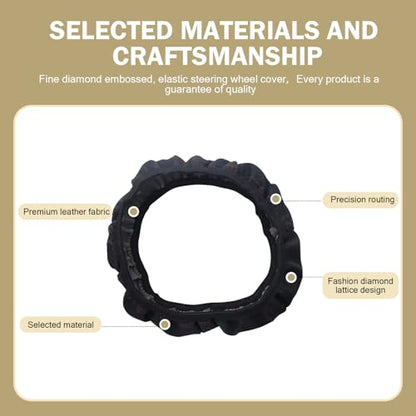 Car Steering Wheel Cover, Microfiber Leather Steering Wheel Cover，Anti-Slip Breathable Steering Wheel Protector，15 inch Universal for SUV, Truck, Van (Black&Red) - color: Black-Red