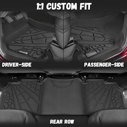 Floor Mats for 2019-2025 2026 Ram 2500/3500 Crew Cab w/Bucket Seats (Not for PTO KIT Models), All Weather TPE Car Mats for Dodge Accessories Non-Slip Floor Liners (NOT Mega Cab)