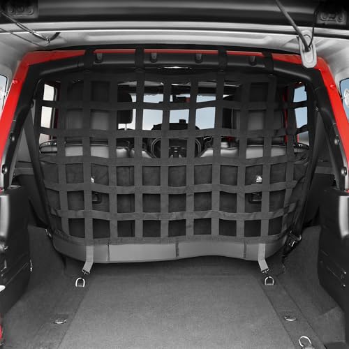 Dog Car Net Barrier Pet Barrier for 2007-2025 Jeep Wrangler JK JL 4 Door Accessories Safely with Children & Pet Trunk Cargo Isolation Liner Divider