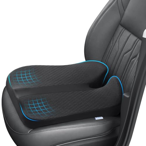 Elevated Car Seat Cushion for Improved View – Reduces Lower Back Pressure & Supports Spine – Ideal for Long Trips – Black Truck Seat Cushion