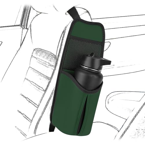Linkidea Car Seat Side Organizer - Compatible with Yeti Rambler & Hydro Flask Bottles, Hanging Bag for Large Bottles, Green
