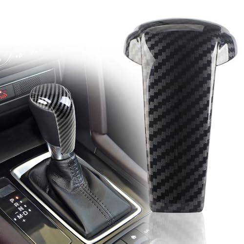 Car Interior Gear Shift Knob Cover Accessories for Mazda CX-5 3 6 CX-3 CX-9 2014-2023 Auto Trim Protector Cap-Carbon Fiber Grain