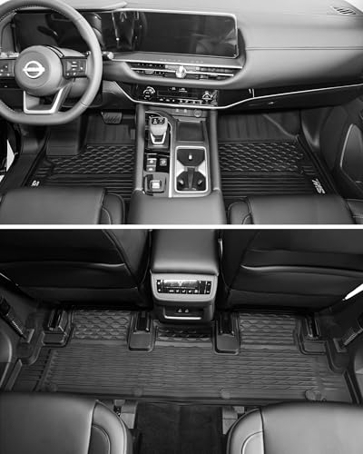 3W Floor Mats for Nissan Pathfinder 2022 2023 2024 2025 2026 (Only fit 7 Passenger Models), 3 Rows,TPE All Weather Protection Car Floor Liners Accessory,Black - size: 5.Pathfinder|22-25|Floor Mats (7 Passenger)
