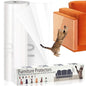 Anti Cat Scratch Furniture Protector, PET Single-Sided Sticky Couch Protector for Cats,100% Transparent Clear Training Self Adhesive Tape for Carpet, Sofa, Couch, Door (160in x12.4in)