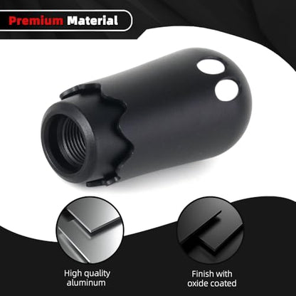 Ghost Shift Knob, Aluminum Weighted Automotive Gear Shift Manual knobs Lever with 3 Threaded Adapters M8 M10 M12 x 1.25, Universal for Vehicle Funny Cool Spooky Car Accessories (Black) - color: Black