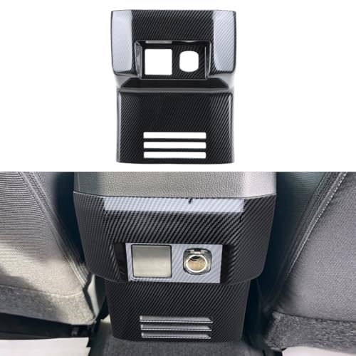 INTGET Gear Shift Panel Cover for 2024 2025 2026 Toyota Tacoma Accessories ABS Plastic Interior Decoration for Tacoma SR/SR5/TRD PreRunner/Sport/Off-Road (Carbon Fiber Style, Armrest Box Panel) - size: Rear Armrest Box Panel Cover