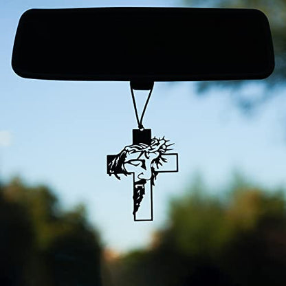 Rear View Mirror Accessories - Car Hanging Accessories - Car Pendant, Charm Ornaments - Swinging Ornaments, Cross Hanger - Black Jesus Christ Crucifix Cross - style: Jesus Christ Crucifix Cross