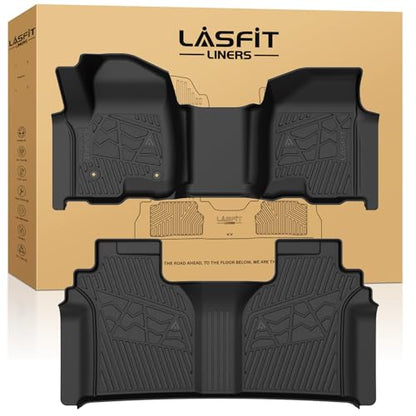 LASFIT Floor Mats 2019-2026 for Chevy Silverado/GMC Sierra 1500, 2020-2026 2500HD 3500HD, Crew Cab Only/Bench Seat (Only Fit with Rear Under-Seat Storage, But Not Fit 2nd Row Plastic Storage) - size: Bench Seat/Crew Cab/With Rear Storage 2019-2026