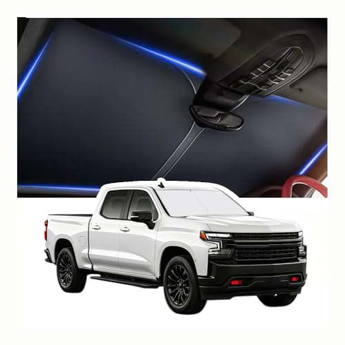 Car Windshield Sun Shade Compatible with Chevrolet 2019-2026 Silverado 1500,Oxford Cloth Sun Shade for Car Windshield with Foldable Design,Windshields Cover Suns Shades with Storage Bag - color: for Chevrolet Silverado 1500 2019-2026