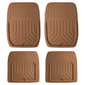 FH Group Faux Leather Deep Dish Car Floor Mats, Universal Fit, Trim-to-Fit, Brown - color: BROWN