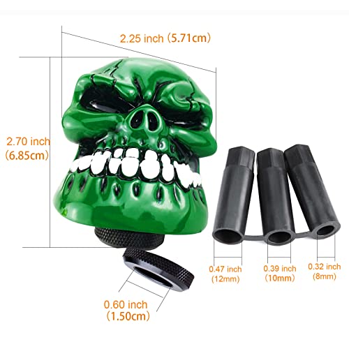 Skeleton Shifter Knobs Skull Gear Lever Handle Car Shift Head Fit Most Manual Automatic Transmission Vehicles, Green - color: Green