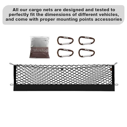 Truck Bed Cargo Net Trunk Netting Compatible with Honda Ridgeline 2017-2025 2026 Accessories, Pickup Cargo Organizer SUV Sedan Storage Net w/Heavy Duty Carabiners - style: 2017+ Ridgeline