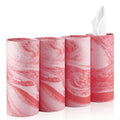Car Tissue Holder, 4 Pack Car Cup Holder Facial Tissues with Travel Tissue Bag, Quick and Convenient Flower Combination Car Tissue Box(4 Canisters/200 Tissues) Orange