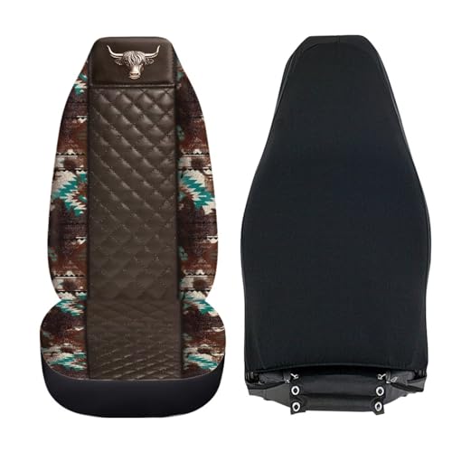 Howilath Bull Print Car Seat Cover Set of 2 Elastic Interior Accessories Front Bucket Seat Covers Fit SUV Sedan Truck, Easy to Install - color: Bull Print