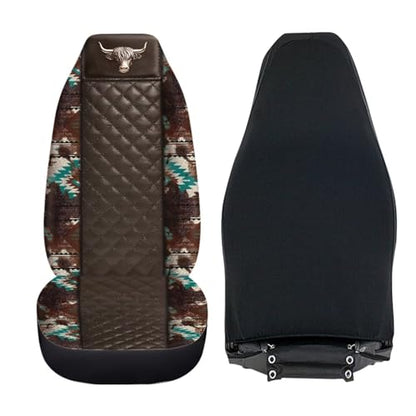 Howilath Bull Print Car Seat Cover Set of 2 Elastic Interior Accessories Front Bucket Seat Covers Fit SUV Sedan Truck, Easy to Install - color: Bull Print